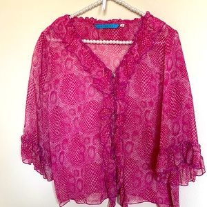 Johnny Was Pink Sheer Blouse